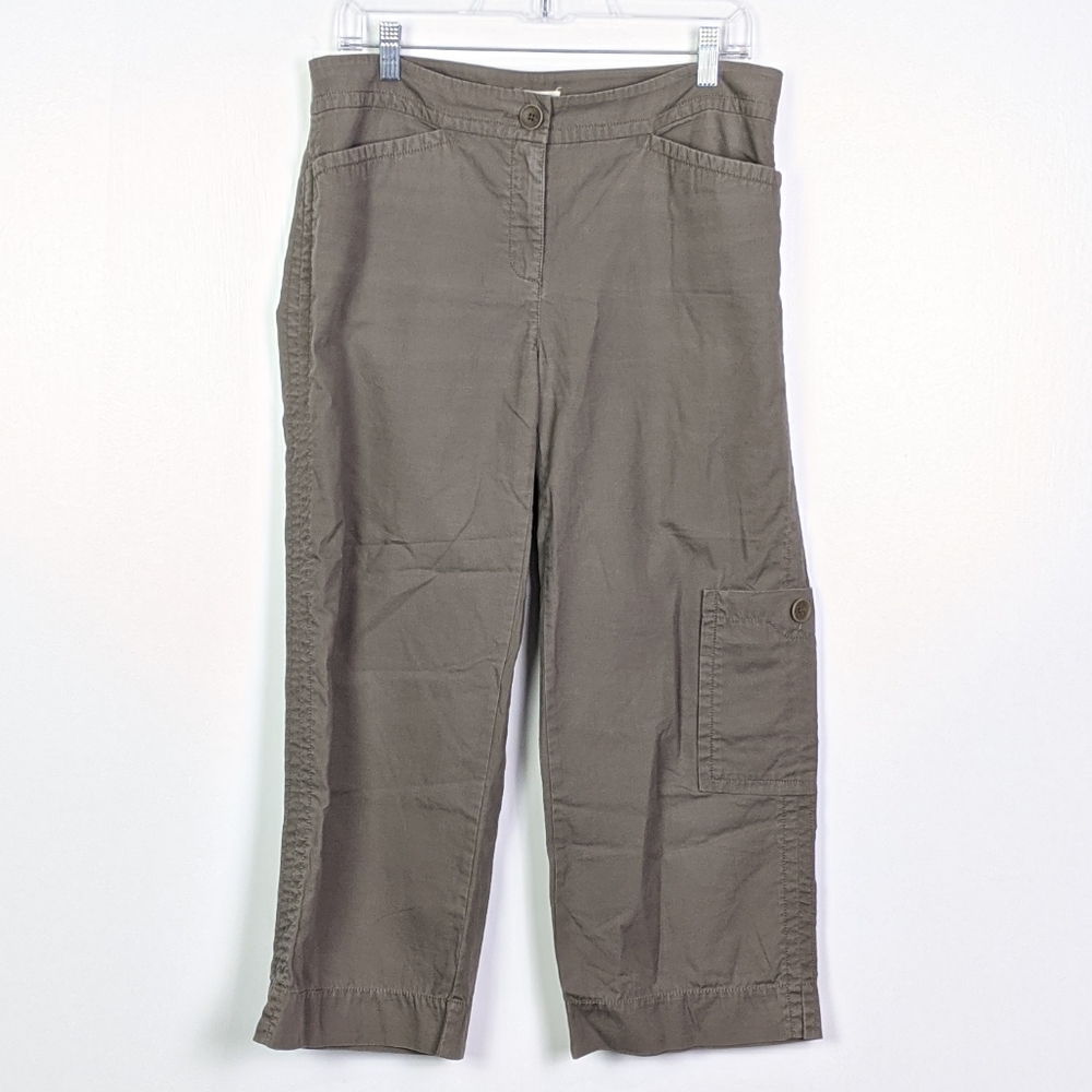 Eileen Fisher Taupe Cargo Wide Leg Pants Size S